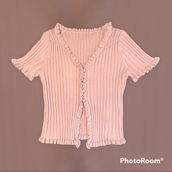 Bradely Michelle mauve mid button sweater size S - Picture 1 of 5